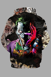 Street 3D Joker Printed Hooded Sweatshirt