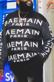 Loose Casual Men's Plus-size Letter Printing 3D Printed Sweatshirt