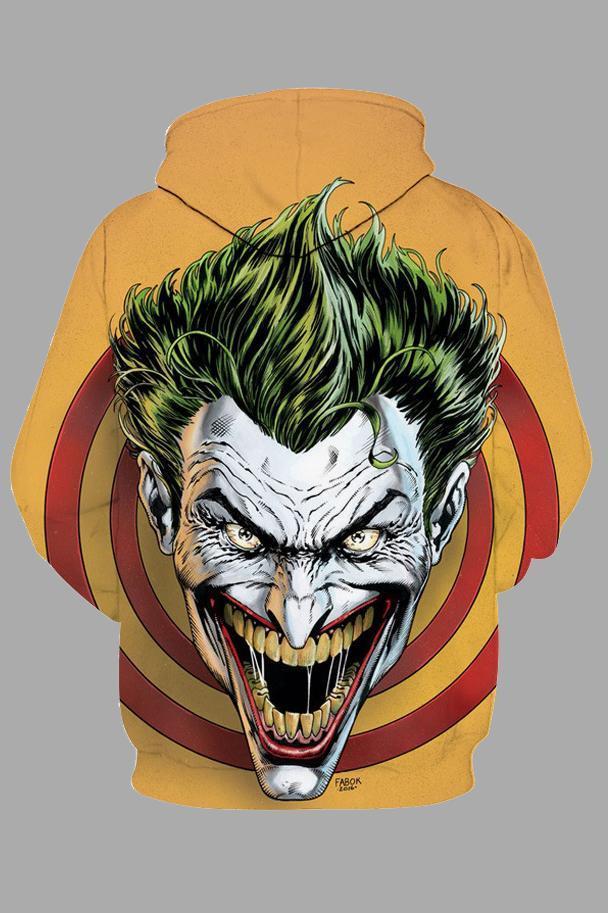 Street 3D Joker Printed Hooded Sweatshirt