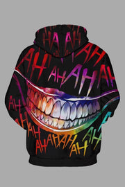 Street 3D Joker Printed Hooded Sweatshirt