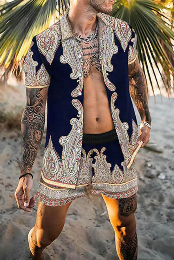 Hawaii beach print shirt set