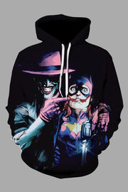 Street 3D Joker Printed Hooded Sweatshirt