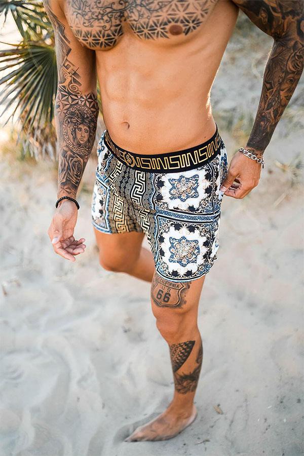 Hawaiian Casual Loose Straight Beach Shorts-Baroque