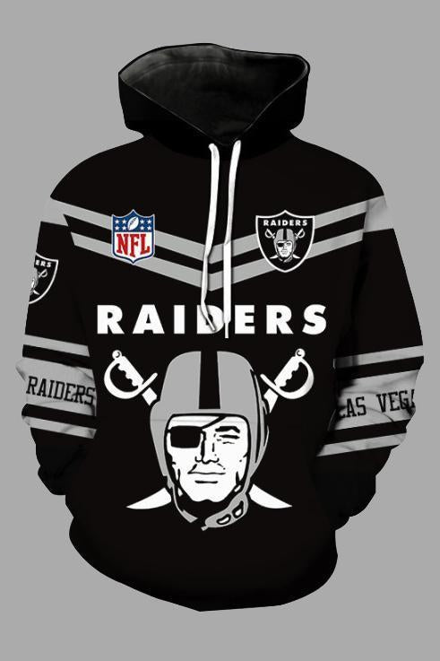 Street 3D Oakland Raiders Printed Hooded Sweatshirt