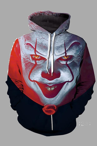 Street 3D Joker Printed Hooded Sweatshirt