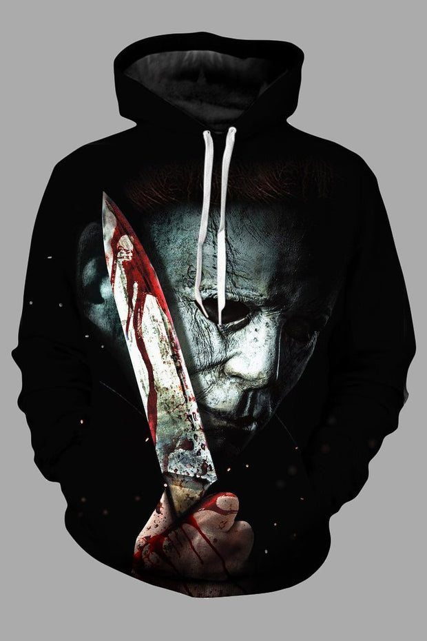 Street 3D Joker Printed Hooded Sweatshirt