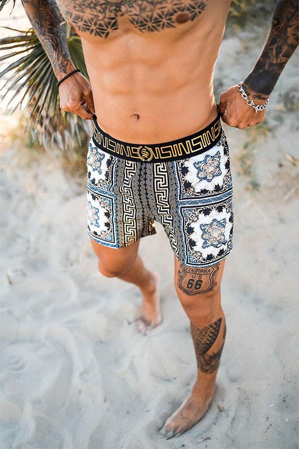 Hawaiian Casual Loose Straight Beach Shorts-Baroque