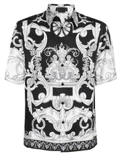 Hawaiian Beach Vacation Men's Short Sleeve Shirt - Baroque Court Luxury Print