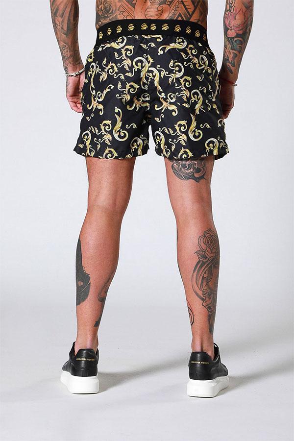 Hawaiian Casual Loose Straight Beach Shorts-Golden Baroque