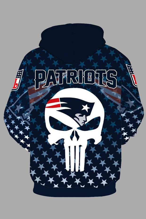 Street 3D New England Patriots  Digital Printed Hooded Sweatshirt