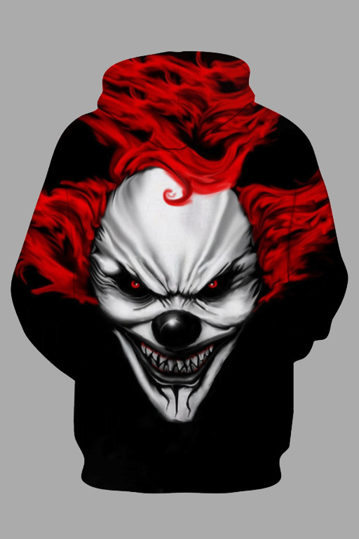 Street 3D Joker Printed Hooded Sweatshirt