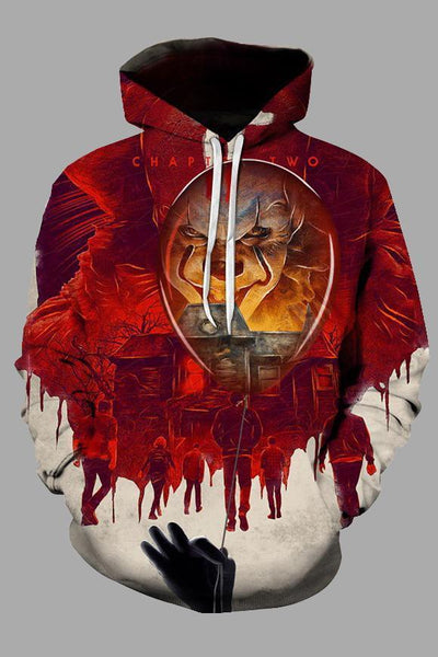 Street 3D Joker Printed Hooded Sweatshirt