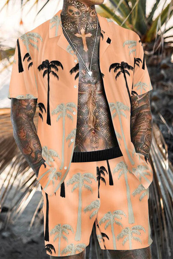 Hawaii beach print shirt set