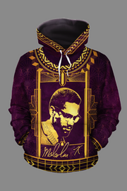 MALCOLM X ROYAL ALL-OVER HOODIE