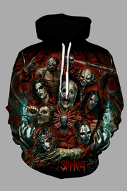 Street 3D Multicolor   Digital  Ghost head robot  Printed Hooded Sweatshirt