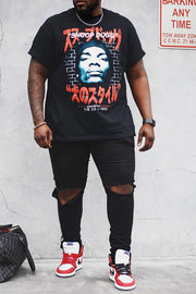 Loose Casual Plus-size Men's Vintage Print T-shirt