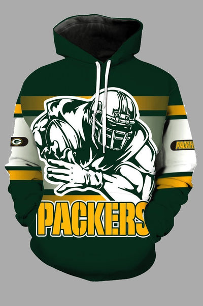 Street 3D Green Bay Packers Digital Printed Hooded Sweatshirt