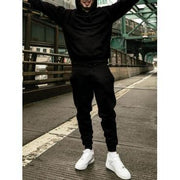 Casual Hooded Collar Basic  Men Two-piece Pants Set