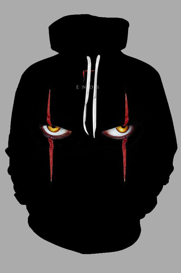 Street 3D Joker Printed Hooded Sweatshirt