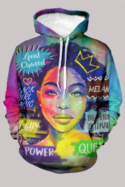 Street 3D Multicolor Digital Printed Hooded Sweatshirt