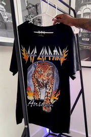 Loose Casual Plus Size Men's T-shirt Tiger Print